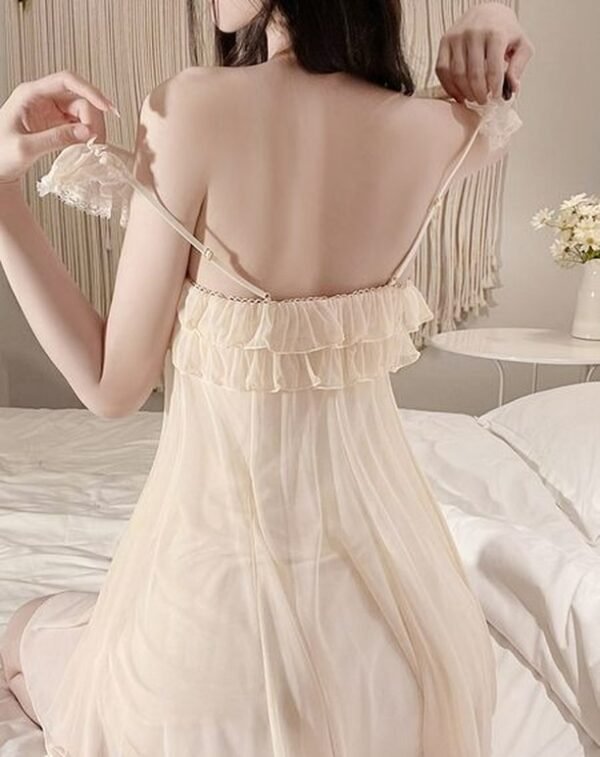 Enchanting Lace Seduction Sleepwear Set – Silk & Lace Fusion - Image 3