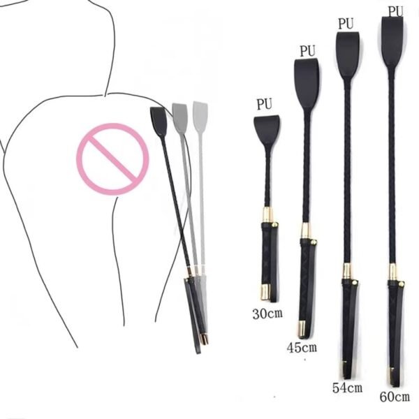 Certified PU Training Whip with Deluxe Black & Gold Design (FDA/RoHS Certified)